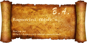 Bagnovini Abbás névjegykártya